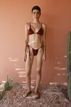 WOLUN BIKINI BOTTOM - RED WINE